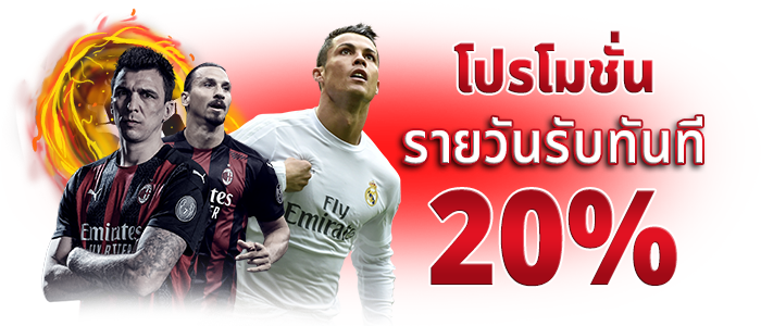 โปรโมชั่นรายวันรับทันที 20%